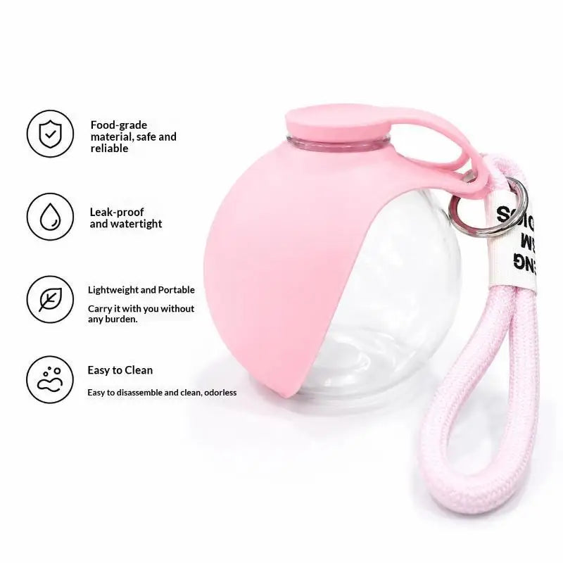 Portable Dog Travel Water Bottle with Detachable Silicone Bowl Leak Proof Lightweight for Walking Hiking Pet Supplies