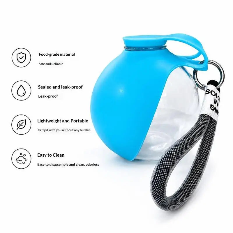 Portable Dog Travel Water Bottle with Detachable Silicone Bowl Leak Proof Lightweight for Walking Hiking Pet Supplies