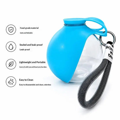 Portable Dog Travel Water Bottle with Detachable Silicone Bowl Leak Proof Lightweight for Walking Hiking Pet Supplies