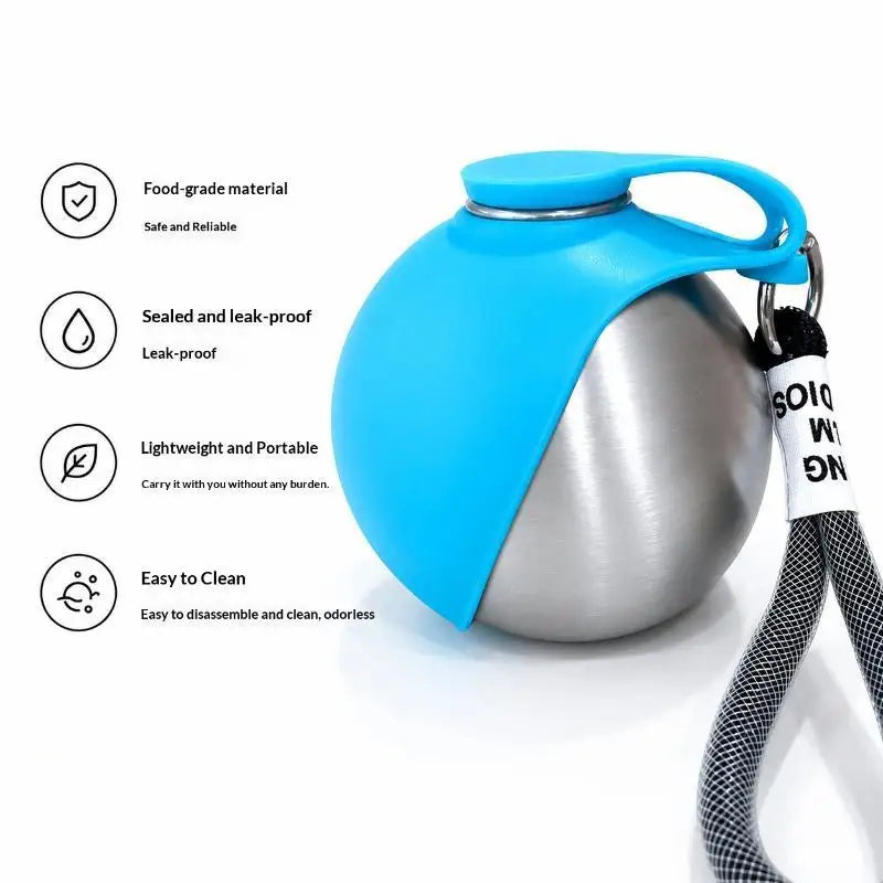 Portable Dog Travel Water Bottle with Detachable Silicone Bowl Leak Proof Lightweight for Walking Hiking Pet Supplies