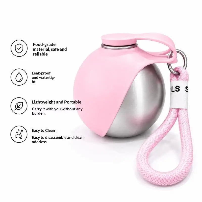 Portable Dog Travel Water Bottle with Detachable Silicone Bowl Leak Proof Lightweight for Walking Hiking Pet Supplies